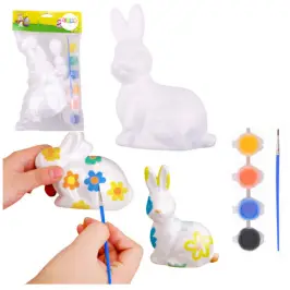 Bunny Styrofoam Decorations Painting Kit Paint Brush