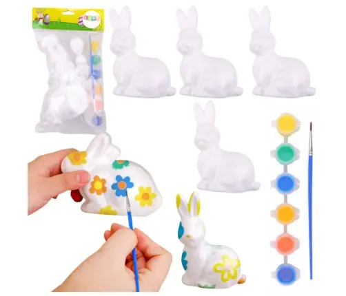 Easter Bunnies Styrofoam For Painting Paints 6pcs
