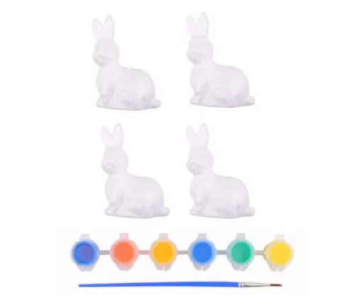 Easter Bunnies Styrofoam For Painting Paints 6pcs