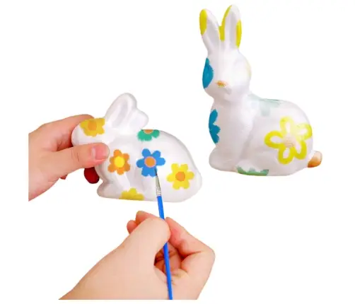 Easter Bunnies Styrofoam For Painting Paints 6pcs