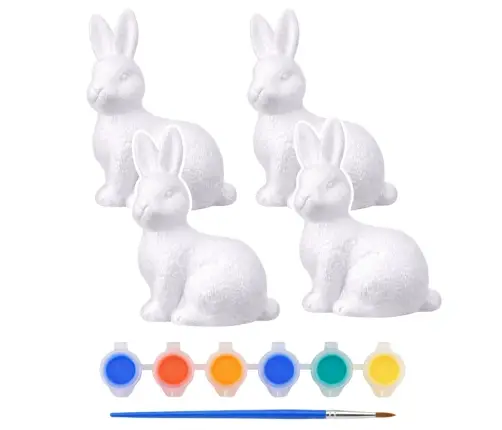 Easter Bunnies Styrofoam For Painting Paints 6pcs