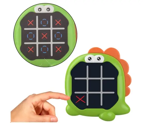 Electronic Game 3in1 Tic Tac Toe Memory Green Dinosaur