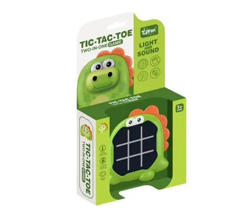 Electronic Game 3in1 Tic Tac Toe Memory Green Dinosaur