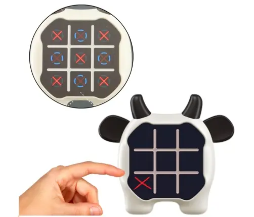 Electronic Game 3in1 Tic Tac Toe Memory Cow Black and White