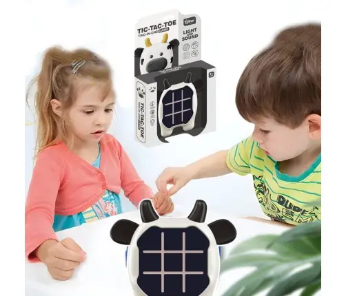 Electronic Game 3in1 Tic Tac Toe Memory Cow Black and White