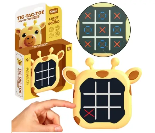 Electronic Game 3in1 Tic Tac Toe Memory Giraffe Yellow