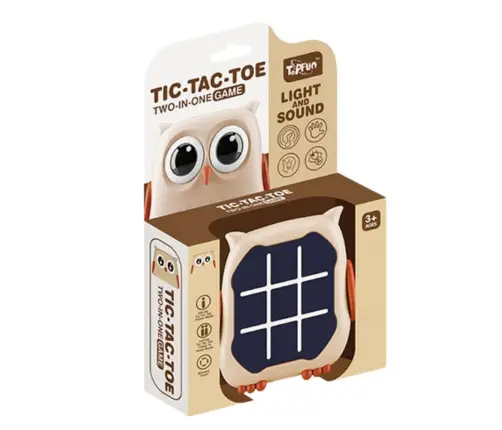 Electronic Game 3in1 Tic Tac Toe Memory Owl Beige