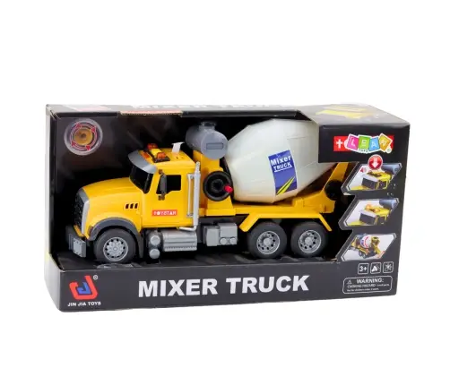Truck Concrete Mixer Rotating Drum Lights Sounds Yellow