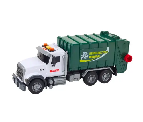 Garbage Truck Garbage Bins Lights Sounds Green 1:14
