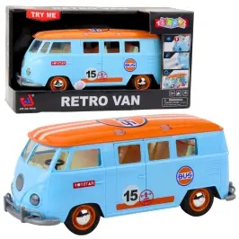 Retro Car Van Bus Lights Sounds Opening Doors Blue