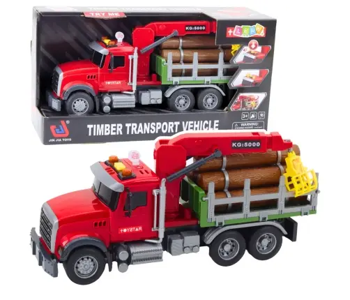 Timber Crane Truck Lights Sounds Red 1:14