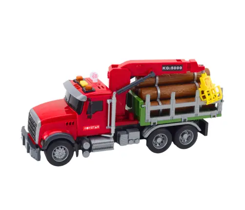 Timber Crane Truck Lights Sounds Red 1:14