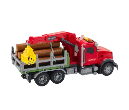 Timber Crane Truck Lights Sounds Red 1:14