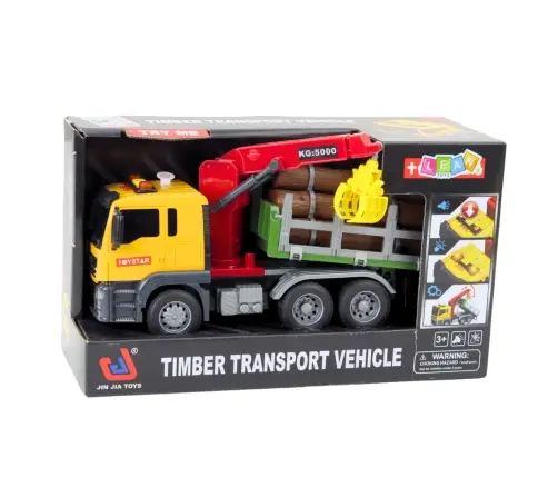 Timber Crane Truck Lights Sounds Yellow 1:14
