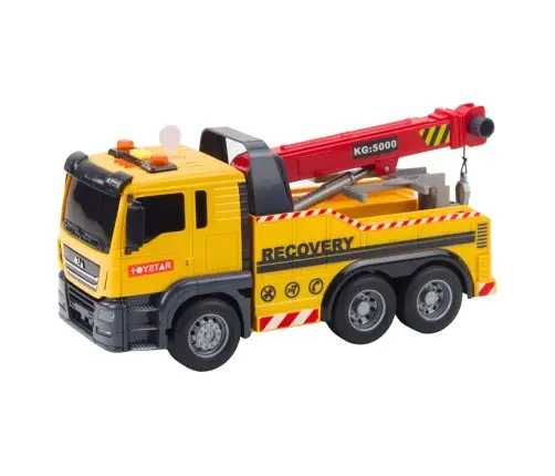 Construction Truck with Adjustable Crane Lights and Sounds Yellow