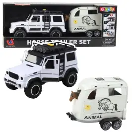 Off-road Vehicle with Horse Trailer, Figure, Lights, Sounds