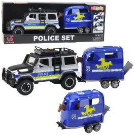 Police Off-Road Vehicle with Horse Trailer, Lights and Sounds