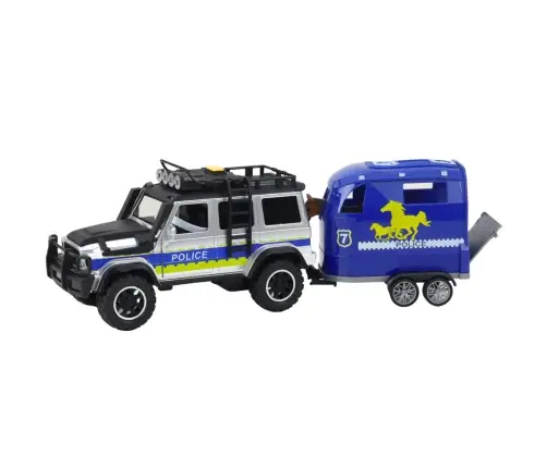Police Off-Road Vehicle with Horse Trailer, Lights and Sounds