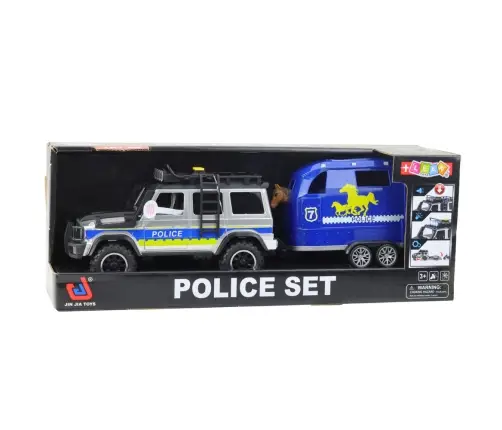 Police Off-Road Vehicle with Horse Trailer, Lights and Sounds