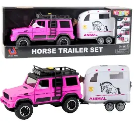 Off-road Vehicle with Horse Trailer, Figure, Lights, Sounds