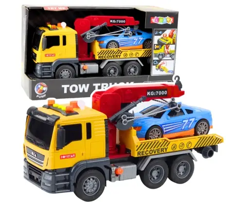 Tow Truck With Crane Race Car Lights Sounds