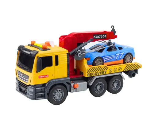 Tow Truck With Crane Race Car Lights Sounds