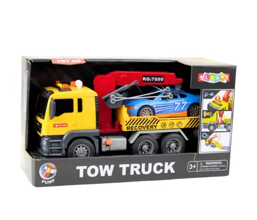 Tow Truck With Crane Race Car Lights Sounds