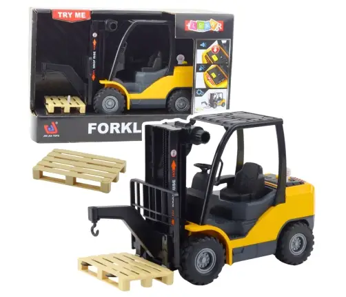 Forklift Moving Forks Pallet Lights Sounds Yellow