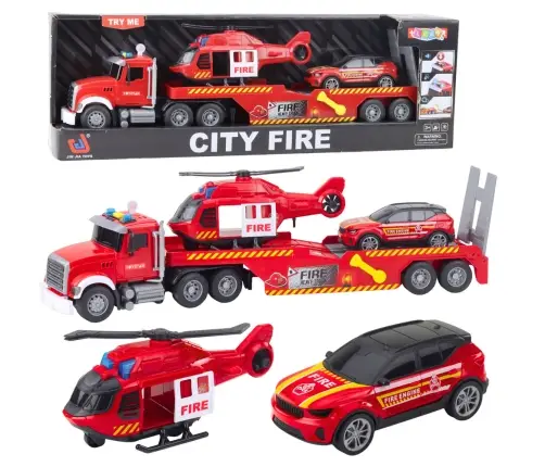 Fire Truck Tow Truck Helicopter Car Lights Sounds Red
