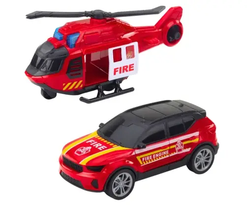 Fire Truck Tow Truck Helicopter Car Lights Sounds Red