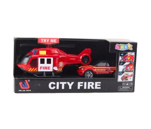 Set: Helicopter, Fire Truck, Fire Department, Lights, Sounds
