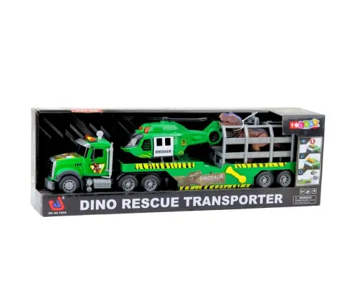 Set Truck Helicopter Cage With Dinosaur World Sounds Green