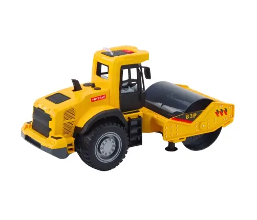 Construction Road Roller Turning Roller Lights Sounds Yellow