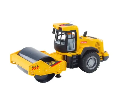Construction Road Roller Turning Roller Lights Sounds Yellow