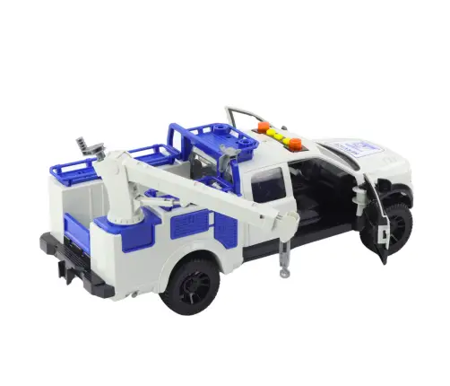 Service Truck with Crane Lights Sounds White 1:12