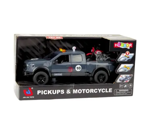 Pickup Truck With Engine Lights Sounds Gray 1:12