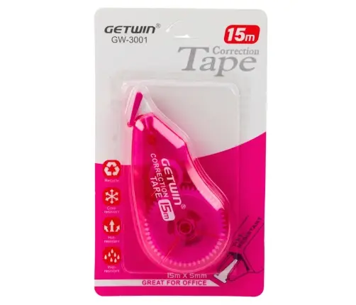 Correction Tape Mouse School Office 15m x 5mm Pink