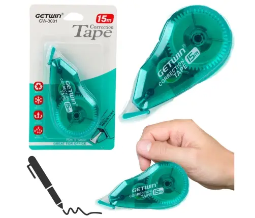 Correction Tape Mouse School Office 15m x 5mm Green