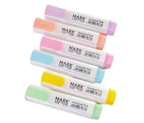 Set of Markers Highlighters School Office Pastel 6pcs