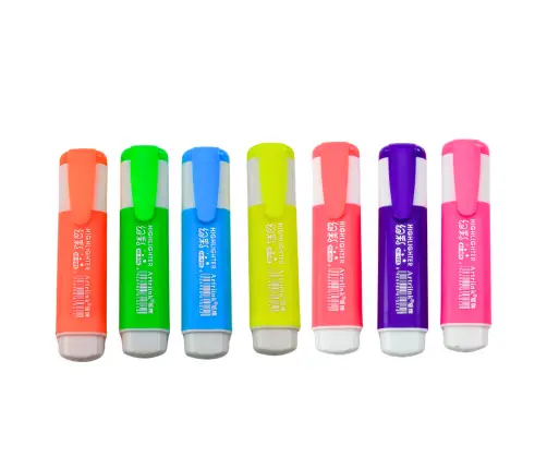 Set of Neon Colored Highlighters Markers 7pcs