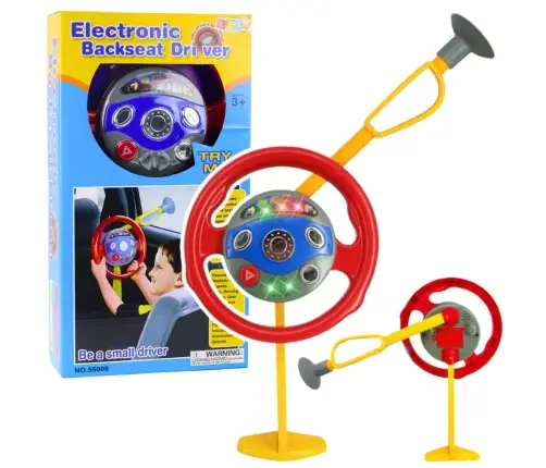 Electronic Backseat Driver Childrens Kids Realistic Steering Wheel