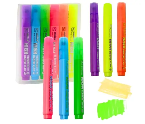 Highlighter Set School Office Colorful Neon 6pcs.
