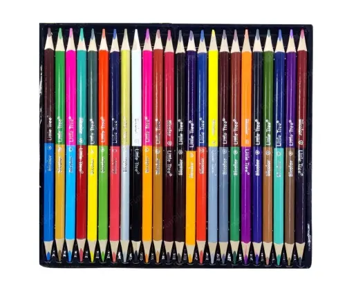 Set of Crayons Double-sided Two-color School Triangular 48 Colors