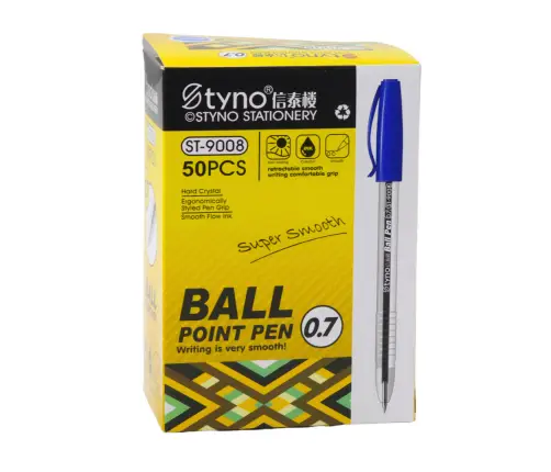 Ballpoint Pen With Cap Blue Ink Tip 0.7mm