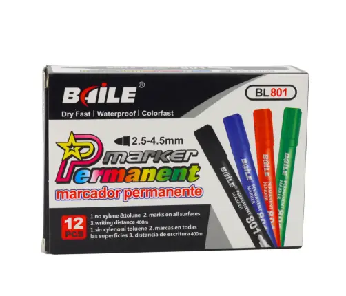 Permanent Marker Waterproof Black 2.5-4.5 mm