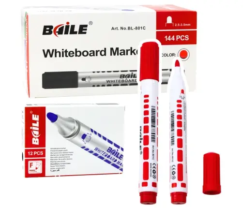 Dry Erase Board Marker Set Red 12pcs