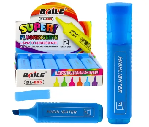 Highlighter Marker For Notes School Office Neon Intense Blue