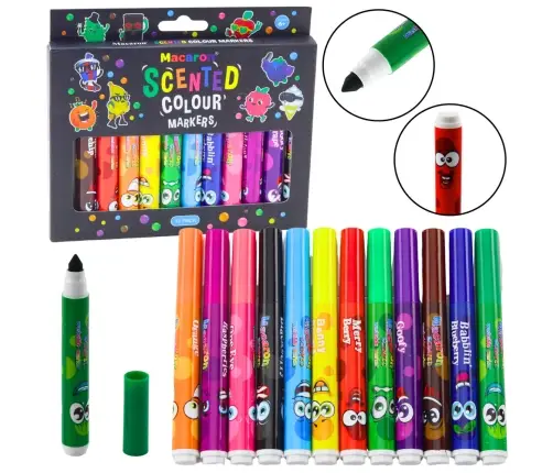 Markers, felt-tip pens, intense colors, fragrant, 12 pcs.