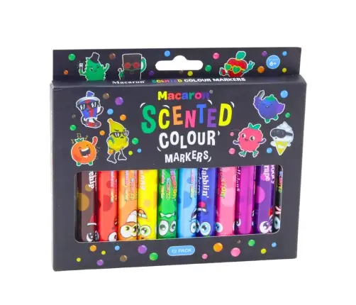 Markers, felt-tip pens, intense colors, fragrant, 12 pcs.