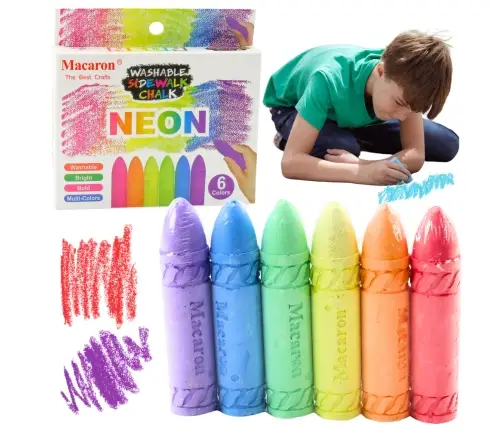 Neon Colored Chalk Blackboard Sidewalk Chalk Set of 6
